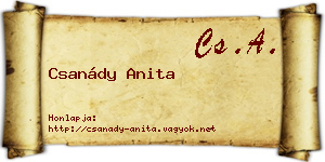 Csanády Anita névjegykártya
