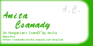 anita csanady business card